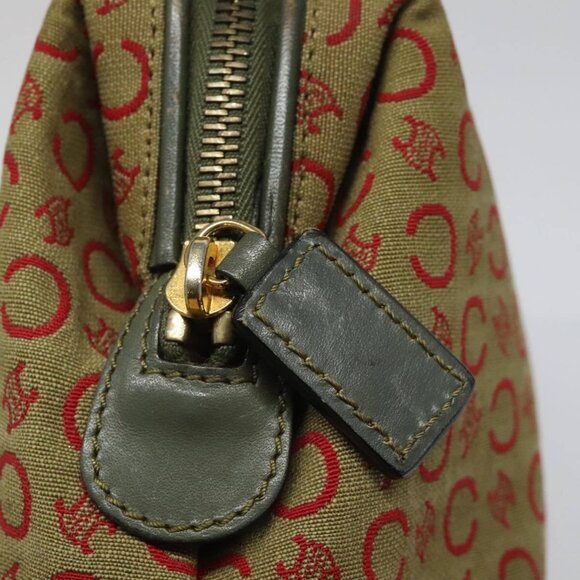 CELINE C Macadam Canvas Accessory Pouch Beige Red gold Auth hk2051 - Picture 8 of 13